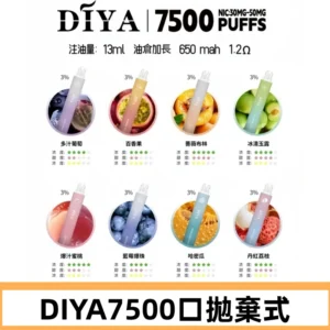 DIYA叮啞7500口拋棄式可充電大容量一次性電子煙